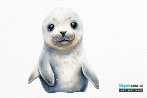 Download Watercolor Baby Seal Clipart Png Design - Premium Resources